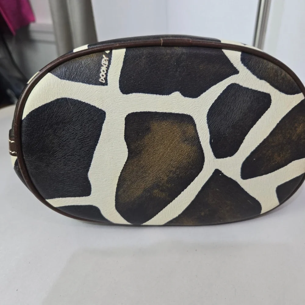 Dooney & Bourke Serengeti Giraffe Print Hobo Brown Leather Goldtone Hardware